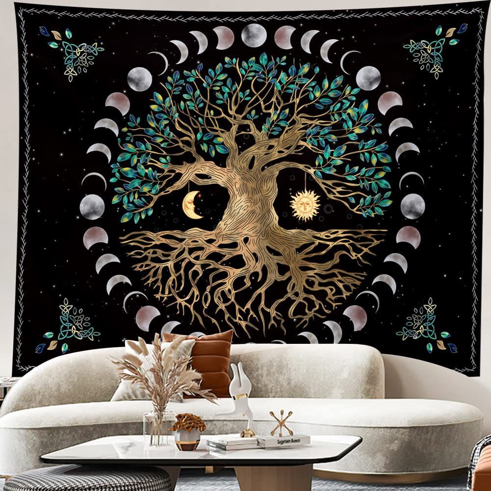 Olivenorma Moon Phase Tree of LifeTapestry - image 1