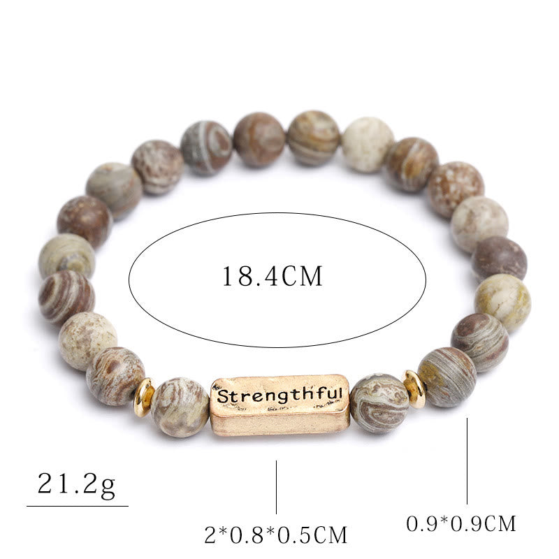 Olivenorma Natural Gemstone Strengthful Engraving Bracelet - image 11