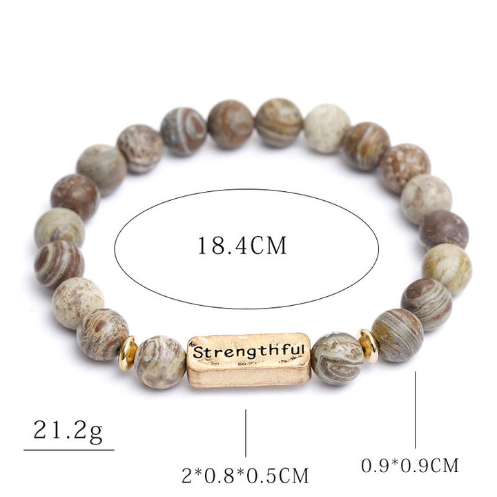 Olivenorma Natural Gemstone Strengthful Engraving Bracelet - image 11