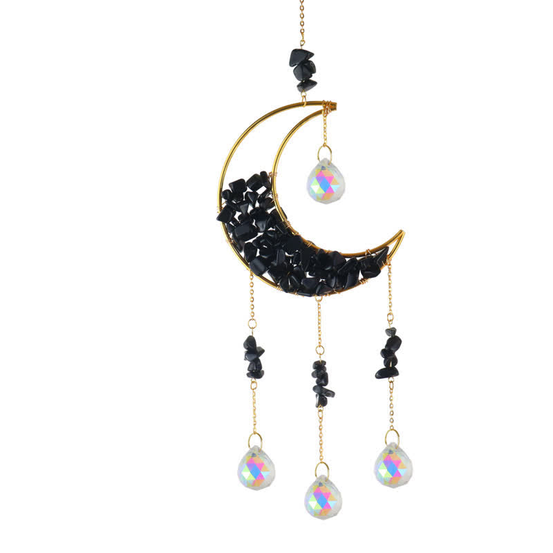 Olivenorma Moon Crystal Hourglass Wind Chime Suncatcher - Obsidian - image 19