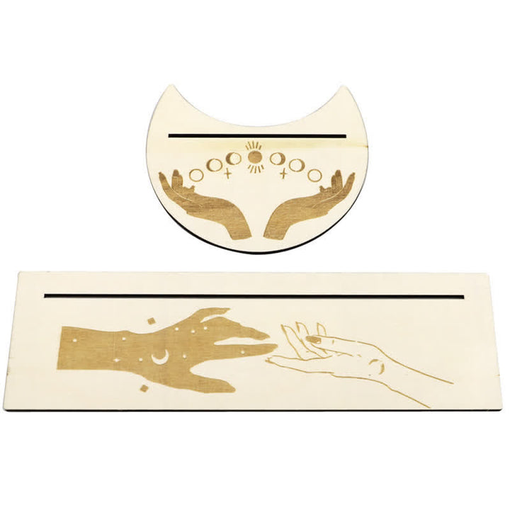 Moon And Eyes Wooden Tarot Card Holder - Moon - image 11