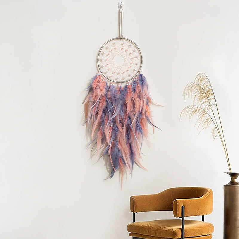 Olivenorma LED Light Up Handmade Feather Dream Catcher - Purple&Pink - Without Lights - image 7