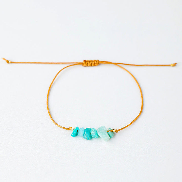 Olivenorma "Nature's Healing Wishes" Irregular Gemstone Braided Bracelet  - Amazonite - image 19