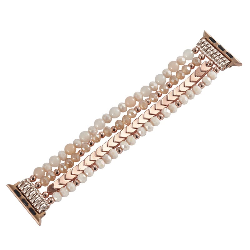 Olivenorma Alloy Arrow Crystal Beaded Watch Strap Bracelet - image 5