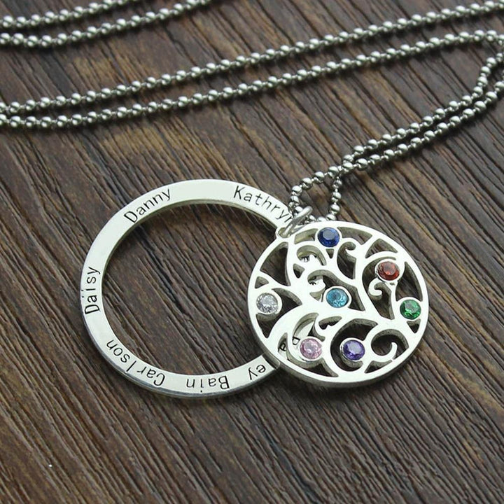 Olivenorma Tree of Life Birthstone Name Engraving Necklace - image 2