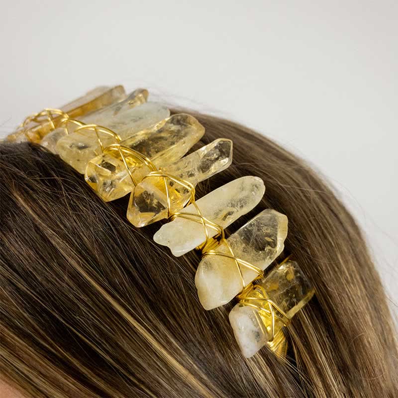 Olivenorma Citrine Gold Bridal Headband Crystal Crown - image 1