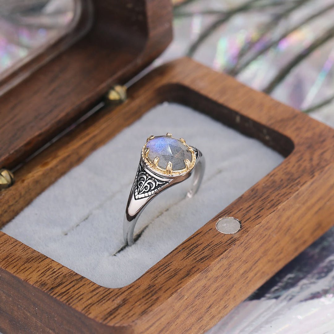 Olivenorma Natural Labradorite 925 Sterling Silver Ring - image 6