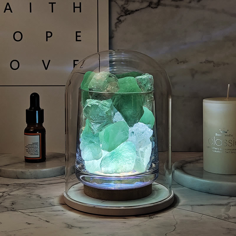Olivenorma Fireless Diffuser Stone Crystal Aromatherapy Lamp - Green Fluorite - Grapefruit Bergamot - image 8