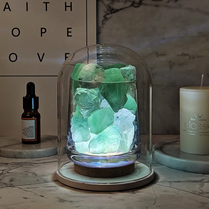 Olivenorma Fireless Diffuser Stone Crystal Aromatherapy Lamp - Green Fluorite - Grapefruit Bergamot - image 8