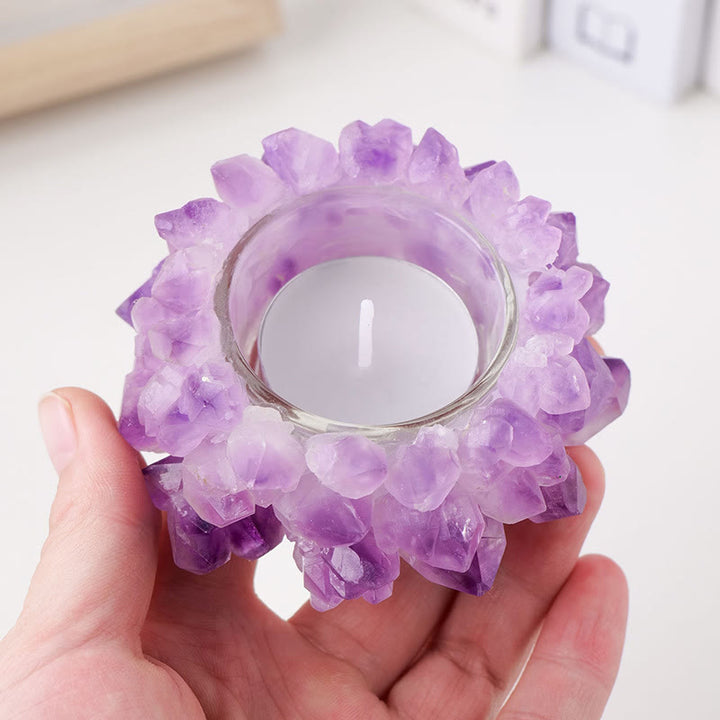 Olivenorma Amethyst Tooth Cluster Candle Holder - image 2