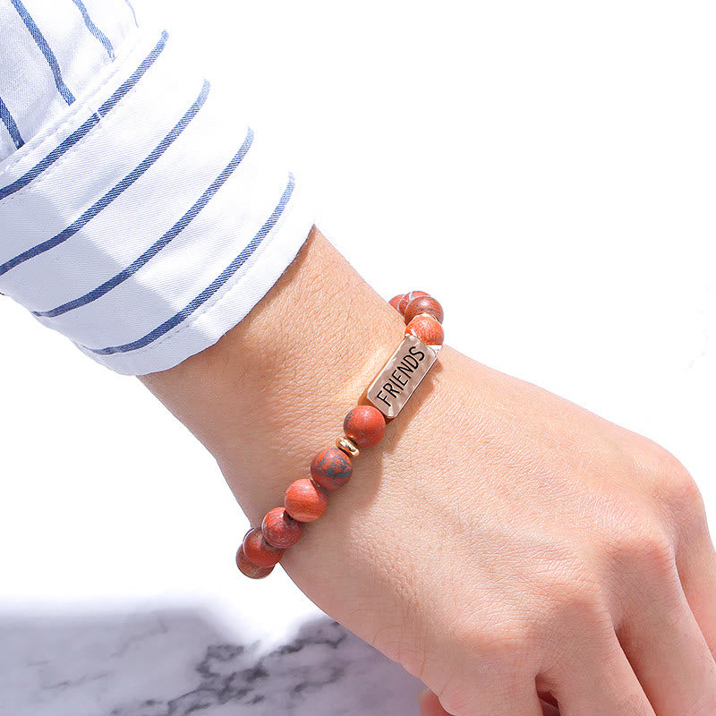 Olivenorma Natural Gemstone Best Friend Engraving Bracelet - image 5