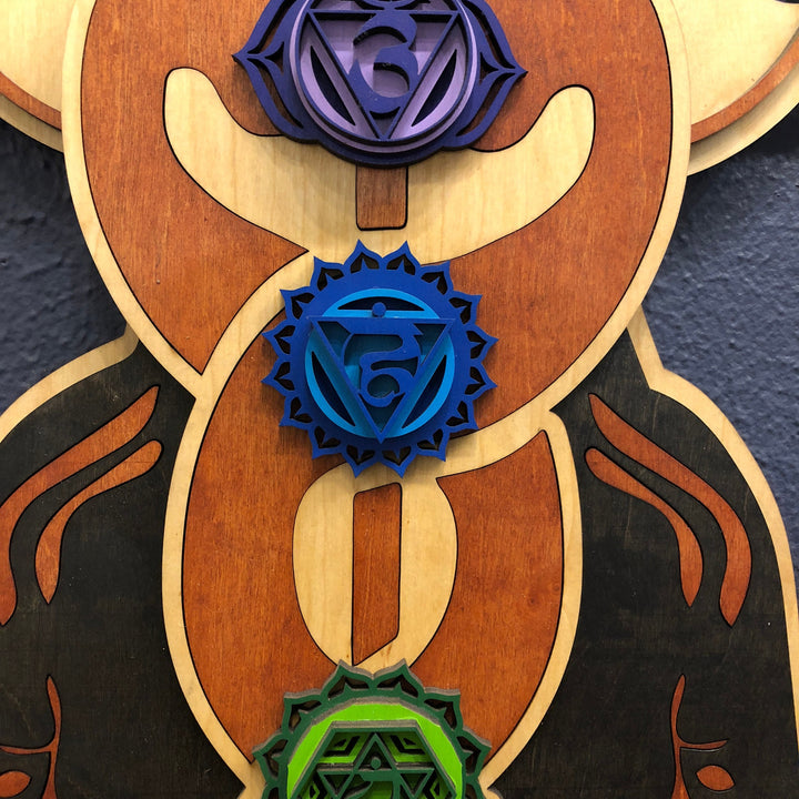 Olivenorma Kundalini Chakra Hand Painted Wood Stained Wall Decor - image 14