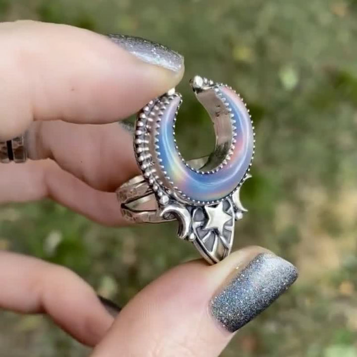 Olivenorma Vintage Moonstone Water Drop And Moon Necklace - image 10