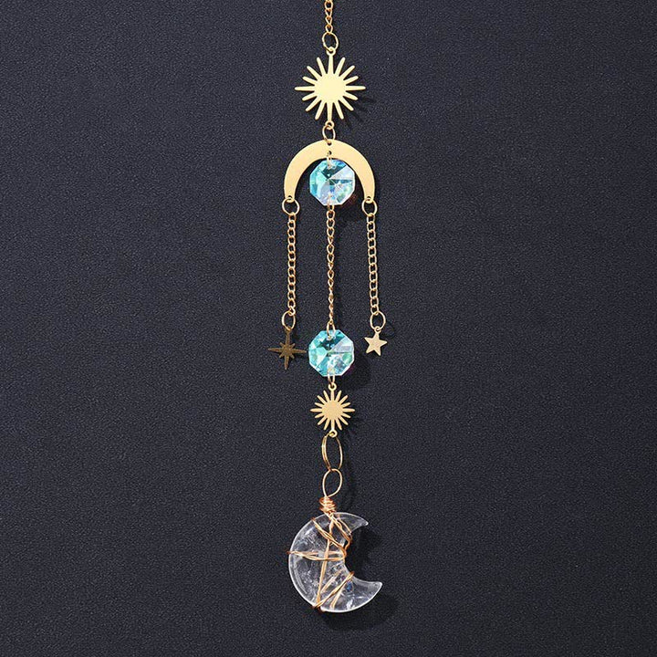 Sun And Moon Crystal Handmade Gemstone Ornament - Clear Crystal - image 1