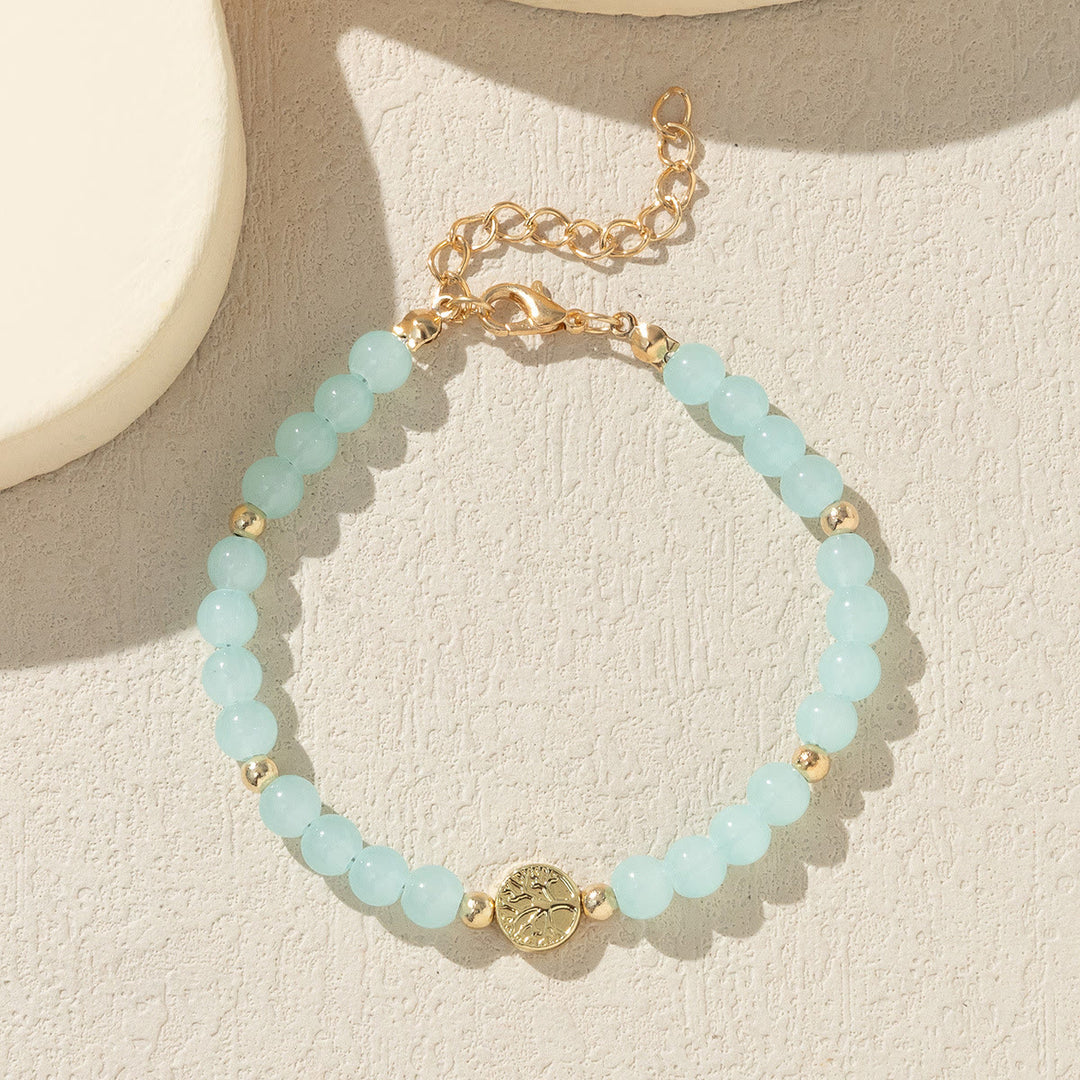 Olivenorma Multicolor Crystal Beaded Tree of Life Bracelet - Amazonite - image 3