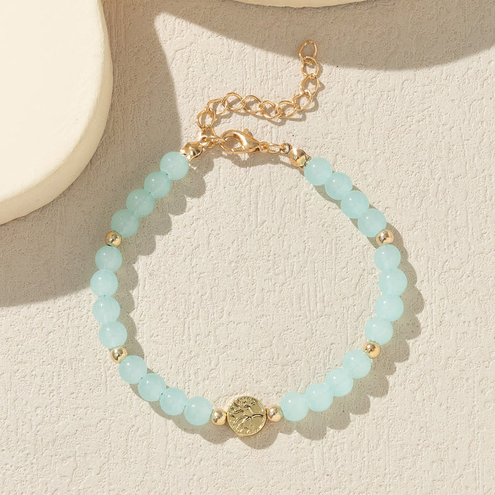 Olivenorma Multicolor Crystal Beaded Tree of Life Bracelet - Amazonite - image 3