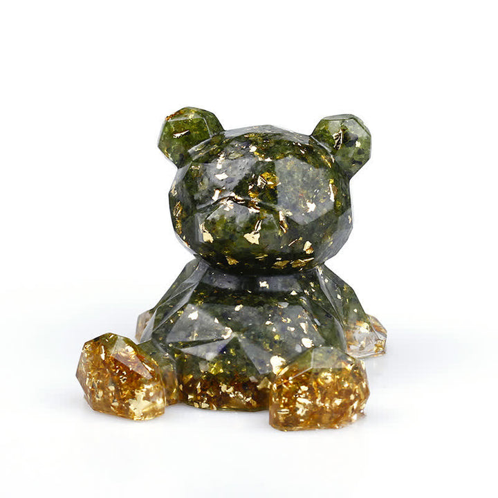 Olivenorma Crystal Mirror Bear Gemstone Decoration - Peridot - image 3