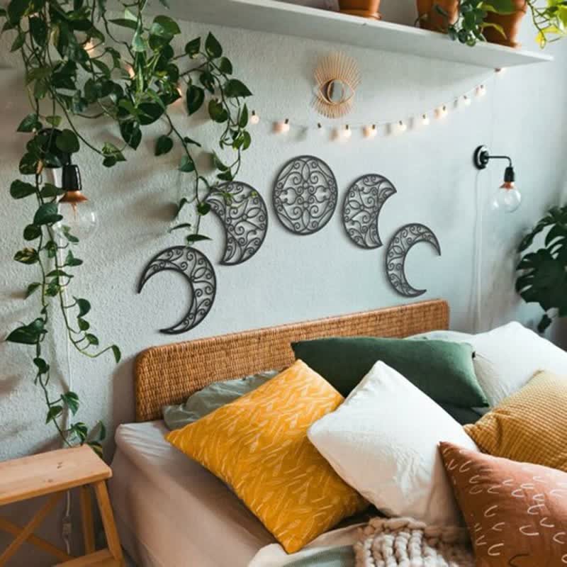 Wood Moon Phases Wall Hanging Decor - image 1