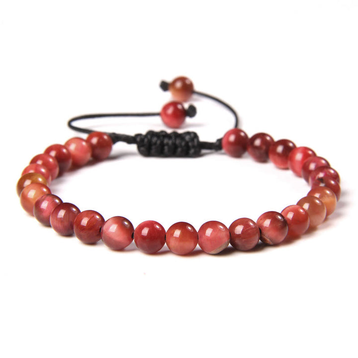 Olivenorma Natural 6mm Stone Beads Braided Wrap Bracelet - Red Tiger Eye#2 - image 33