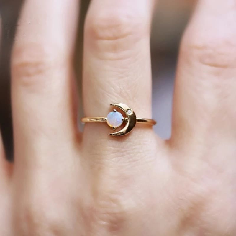 Olivenorma "Moon of My Life" Creative Moonstone Ring - image 1