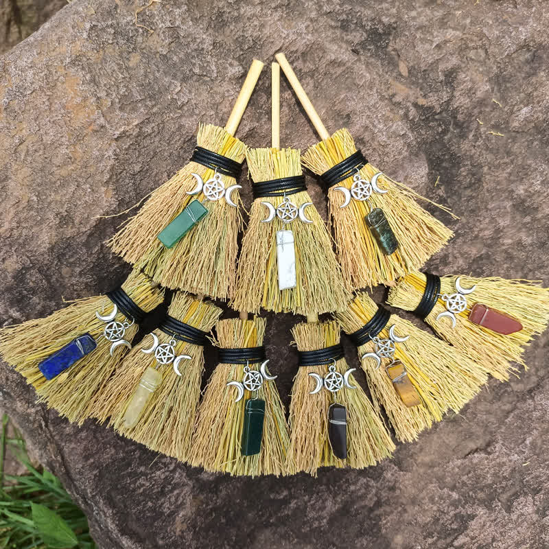 Olivenorma Mini Magic Broom Moon Star Crystal Ornamet - image 0