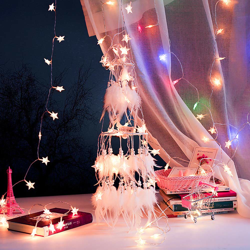 Olivenorma Double Circle Feather LED Light Dream Catcher - image 2