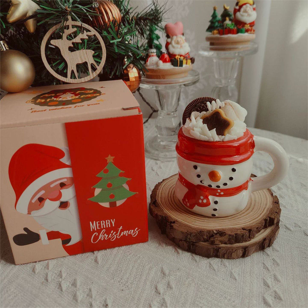 Olivenorma Christmas Santa Claus Snowman Elk Cup Candle - Oreo Christmas Snowman Cup-10*7*10.5cm - image 0