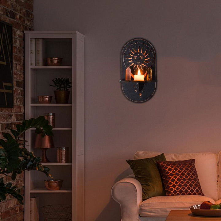 Olivenorma Moon And Stars Candle Holder Wall Mounted Crystal Shelf - image 7