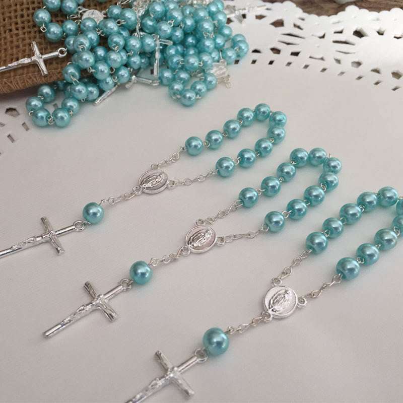 Olivenorma Pearl Cross Virgin Mary Rosary Bracelet - image 12