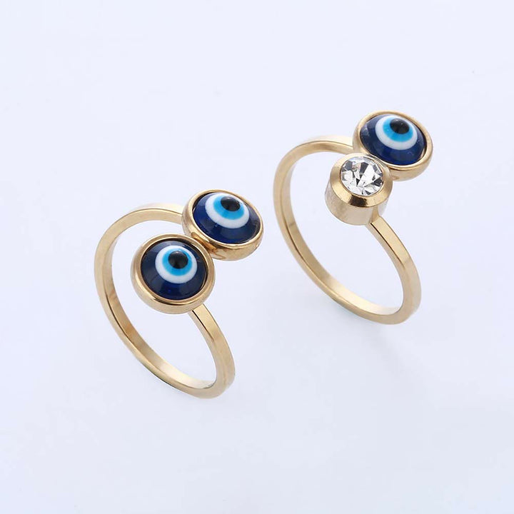 Olivenorma White Zircon Gold Plated Evil Eye Women Ring - image 19