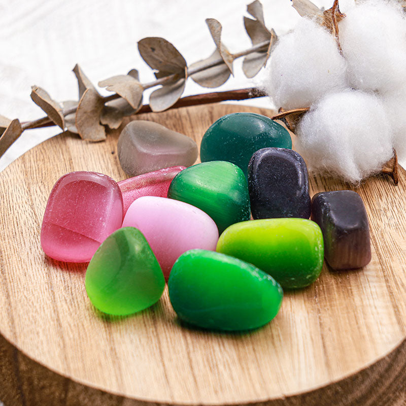 Olivenorma Cat's Eye Gemstone Natural Tumbled Stone - image 2
