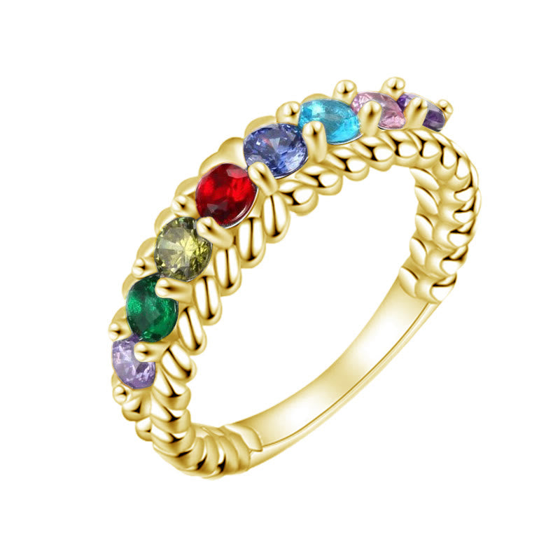 Olivenorma Birthstone Trendy Braided Shape Ring - Gold - 11 - 8 Birthstone - image 3