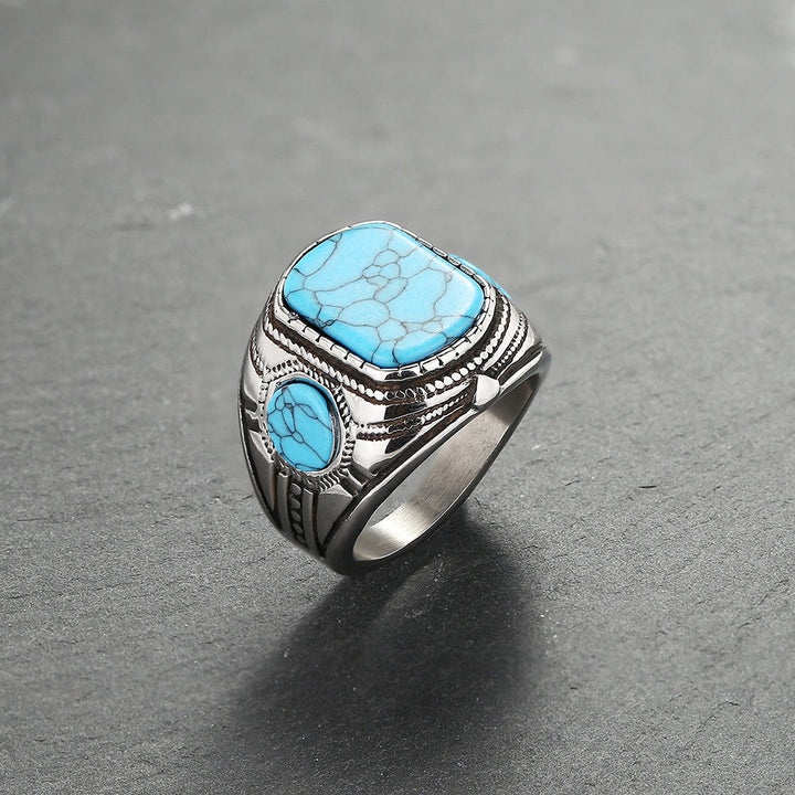 Olivenorma Turquoise Mens Ring - image 3