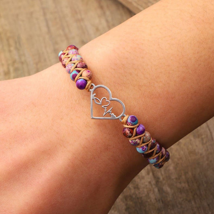 Bohemian Handwoven Bracelet Hollow Heart Bracelet - image 8