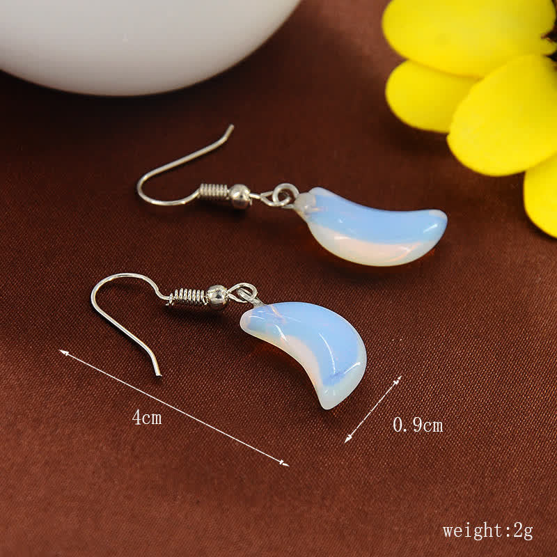 Natural Opal Moon Reki Earrings - image 4