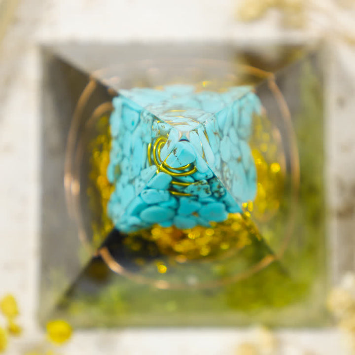 Olivenorma Turquoise Tree Of Life Orgone Pyramid - image 3