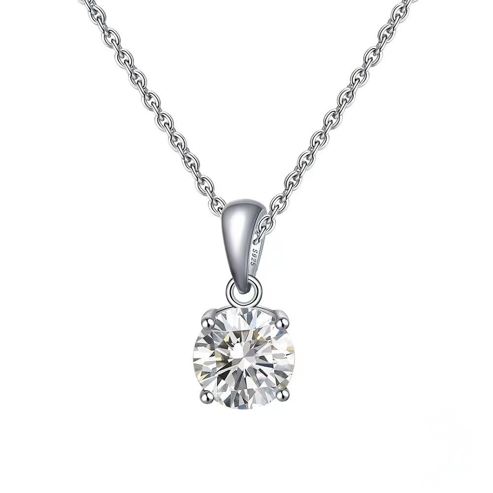 Olivenorma Multicolor Zircon Gemstone Four Claw Pendant Necklace - White Zircon - image 1