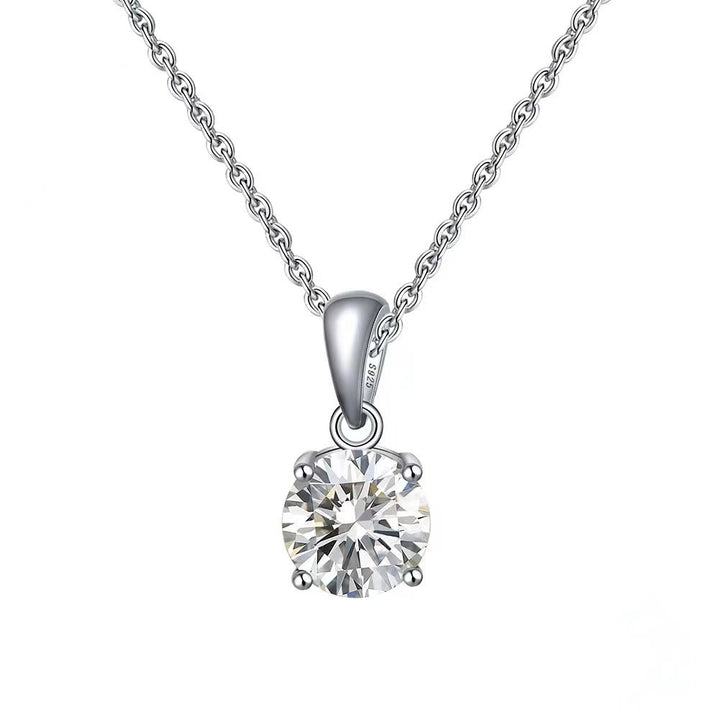 Olivenorma Multicolor Zircon Gemstone Four Claw Pendant Necklace - White Zircon - image 1