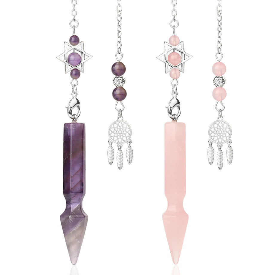 Olivenorma Natural Crystal Metatron Lotus Pendulum - image 0
