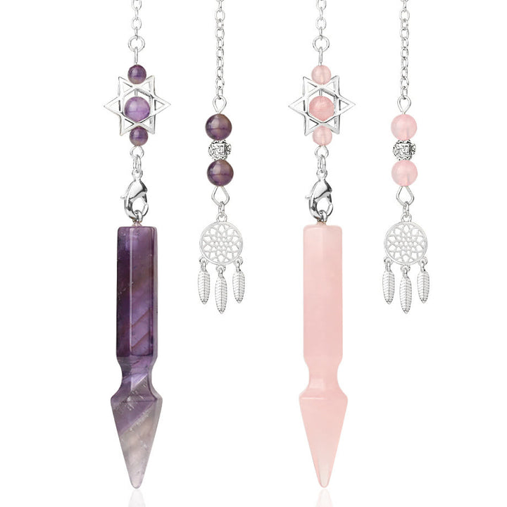 Olivenorma Natural Crystal Metatron Lotus Pendulum - image 0