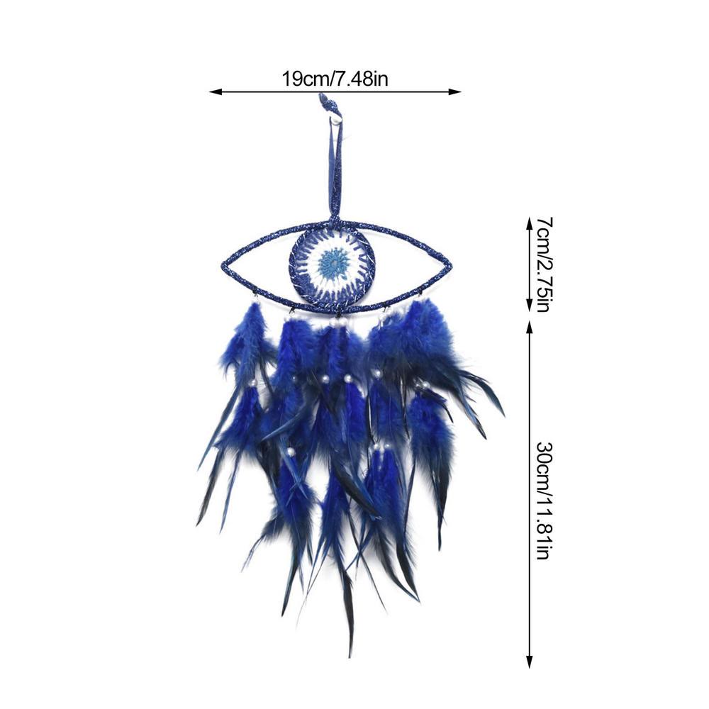 Olivenorma Blue Evil Eye Feather Dream Catcher - image 12
