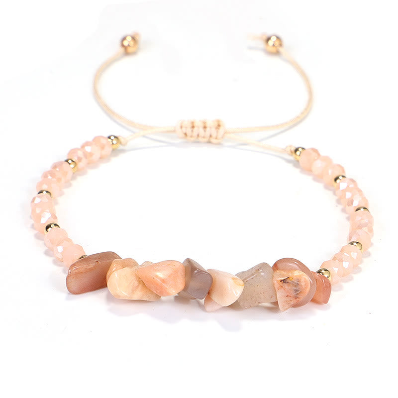 Olivenorma Bohemian Crystal Gravel String Bracelet - Rhodochrosite - image 23