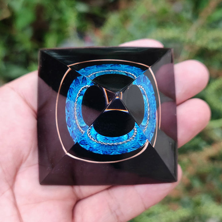 Olivenorma Obsidian Sphere Energy Orgone Pyramid - image 2