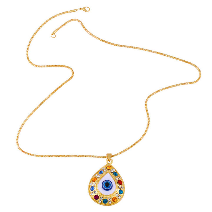 Evil Eye HAMSA Zircon Sweater Chain Pendant Necklace - image 6