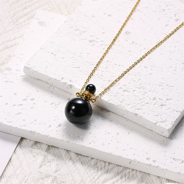 Olivenorma Round Stone Perfume Bottle Pendant Pendants Necklace - image 9