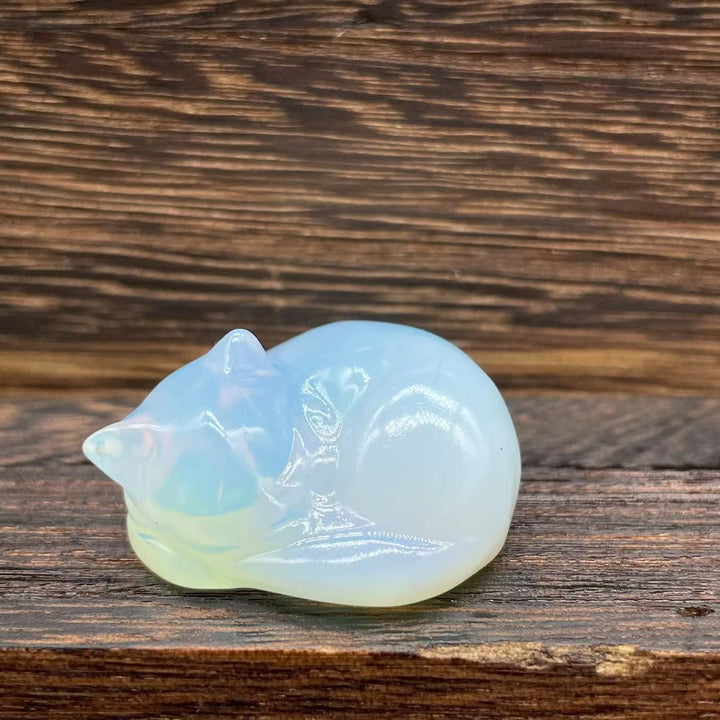 Olivenorma 4cm Natural Crystal Nap Cat Gemstone Decoration - Opalite - 10Pcs - image 27