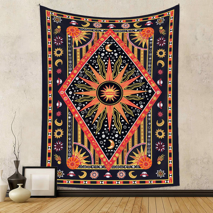 Olivenorma Sun Rays Moon Bohemia Tapestry - 180*230cm - Orange - Flannel - image 0