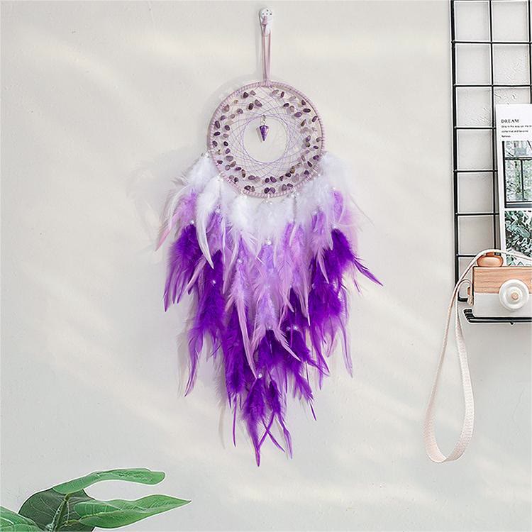 Olivenorma Amethyst Gravel Pendulum Pendant Purple Dream Catcher - image 2