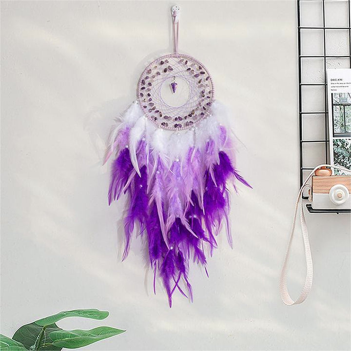 Olivenorma Amethyst Gravel Pendulum Pendant Purple Dream Catcher - image 2