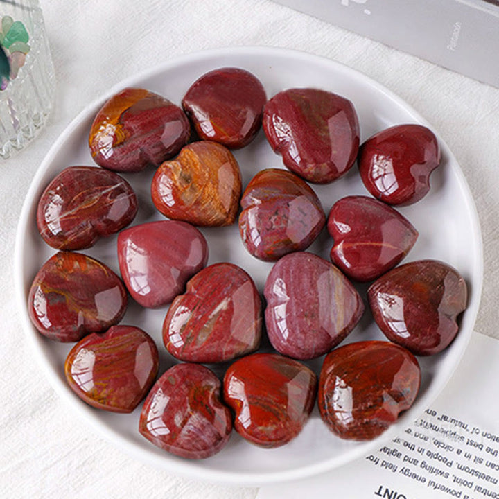 Olivenorma Red Agate Polished Play Stone Crystal Heart - image 4